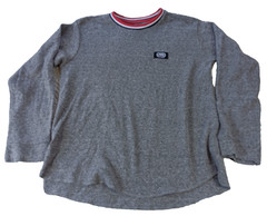 Ecko Unltd Thermal T Shirt Mens Med Heather Gray Waffle Knit Long Sleeve Rhino