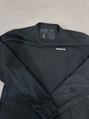 Patagonia Shirt Men’s Black Long Sleeve P-6 Graphic Logo Responsibili-Tee Size S