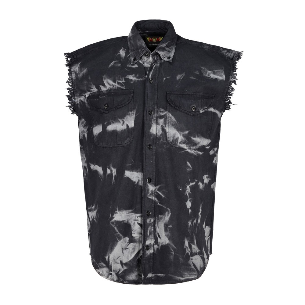 BUTTON-DOWN SLEEVELESS DENIM SHIRTS FOR MEN – 100% COTTON