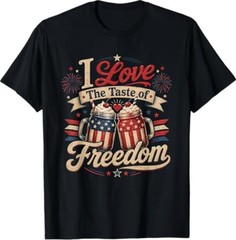 I Love The Taste of Freedom Matching 4th of July Couple T-Shirt