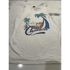 Chubbies Tank Top Mens Small White Tiger Tailgate Duo Graphic Palm Tree NWT