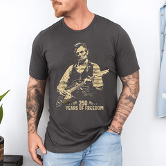 Abraham Lincoln Abe Lincoln Playing Guitar 250 Years Freedom T-Shirt