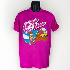 Vtg 80s Lifestyles of Poor & Unknown Top Half Tropix Pink Single Stitch Tee Sz L