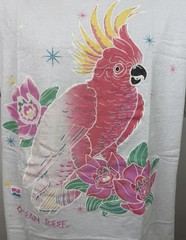Vintage Florida Shirt Mens XL 90svTropical Bird T-shirt Lotus Flower Ocean Beach