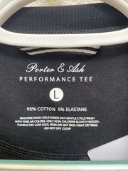 NEW Porter & Ash Men’s Large Black Performance Tee Crew Neck T-Shirt Pocket NWT