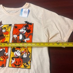 Disney Halloween Cream Graphic T-Shirt Size XL Mickey Mouse Donald Duck Goofy