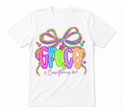 Grace Christian Floral White T-shirt