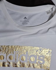 Adidas Men’s Tee Liquid Foil Linear Graphic Long Sleeve Shirt Metallic Size XL