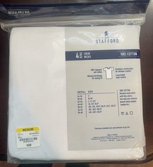 Stafford 4-Pk Men’s Medium Ultra Soft 100% Cotton Crew Neck T-Shirt White