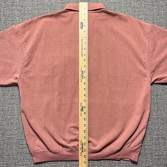 Vintage 80s 90s Envoy Mens Polo Shirt Pink Mauve Banded Hem Short Sleeve Retro M