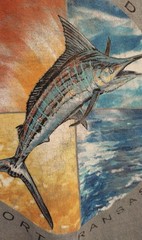 Mustang Island Port Aransas Texas Shirt Large Texan Marlin Fish Fishing BG2