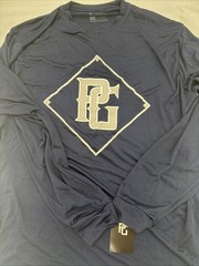 Men’s Sz L Perfect Game Baseball Navy Blue Long Sleeve Shirt PG