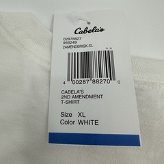 VTG Cabela’s Men’s XL USA Flag 2nd Amendment Graphic T-Shirt White Patriotic NWT