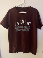 Aéropostale Men’s Brown Los Angeles California Logo Graphic Crew Tee, XL