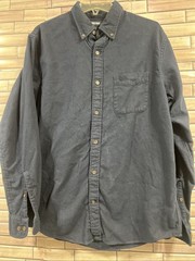 Lands End Mens M shirt Traditional Fit Long sleeve Button Up Navy Blue cotton