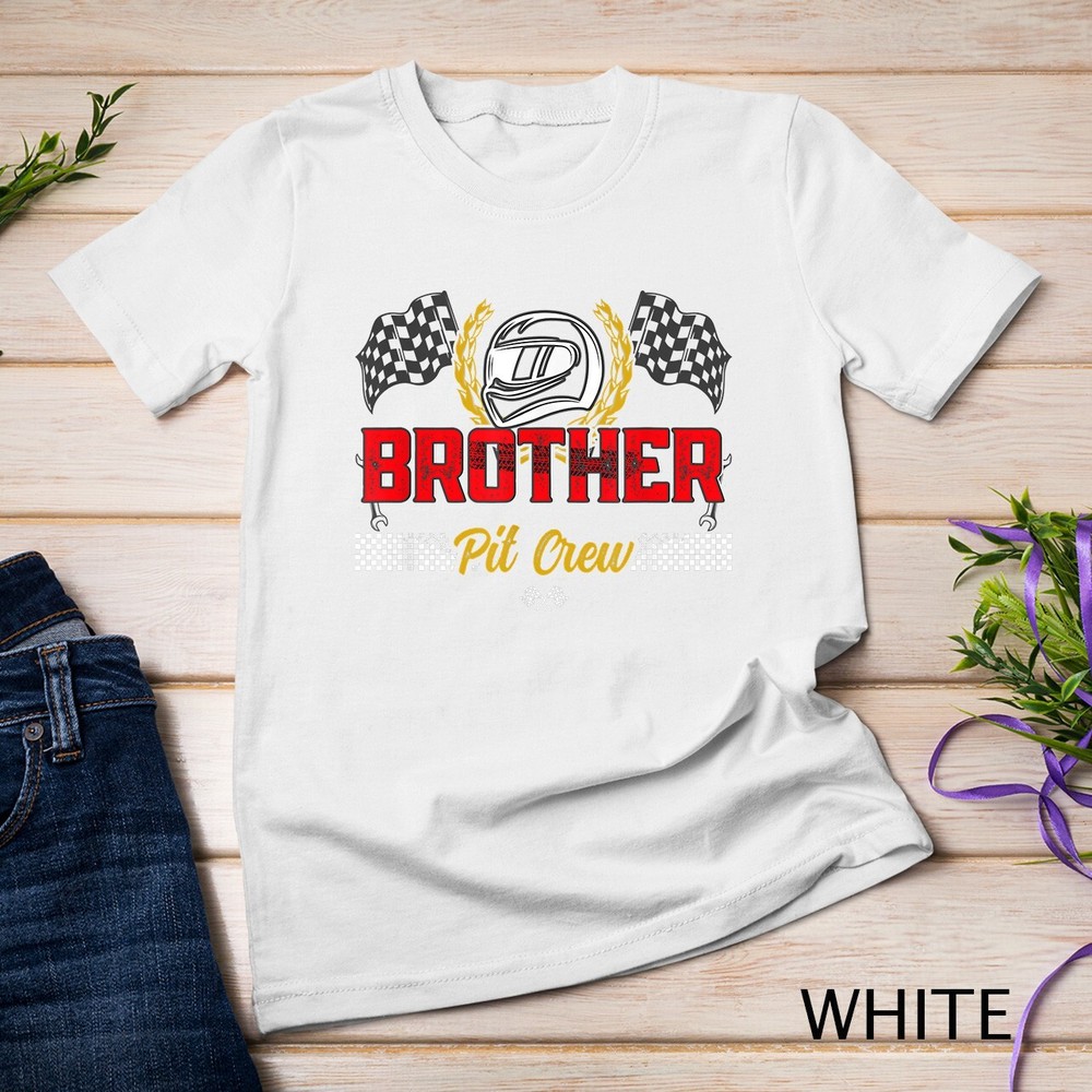 brother Pit Crew Birthday Party Race Car Racing Family T-Shirt Unisex T-shirt