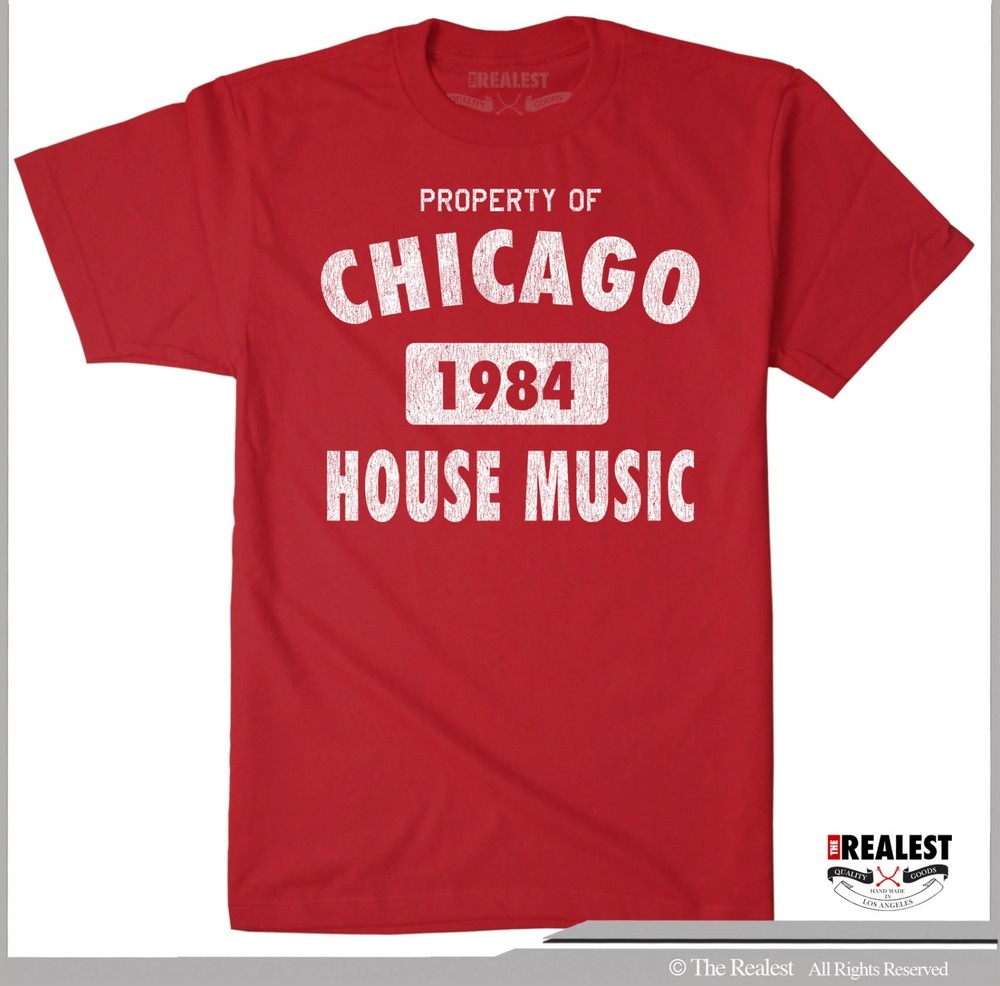 CHICAGO HOUSE MUSIC DJ T SHIRT VINTAGE TURNTABLE ART TR 909 JACK TB 303 JACK