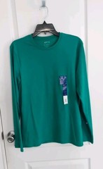 Apt. 9 Men’s Long Sleeve Premier Flex Crewneck Tee Teal Size: Small