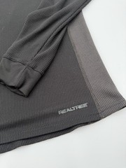 Men’s Realtree branded black thermal shirt with a textured waffle-knit fabric 2X