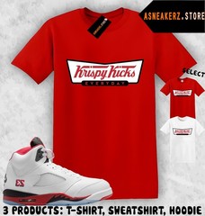Tee Shirt Matching 5 OG Fire Red 2025 To Match Sneaker Krispy Kicks T-Shirt