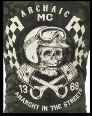ARCHAIC by AFFLICTION Military Camo FUEL INJECTOR Short Sleeve Slim Fit T-shirt