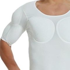Men Invisible Abs Fake Muscle Body Suit With Chest Male Undershirt Soft Wear