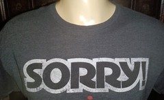 Sorry Shirt Large L Grey T-Shirt Boardgame Sorry Mattel Soft Material Slim Retro