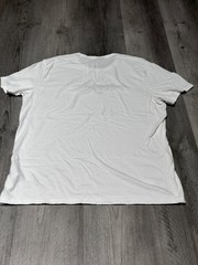 Men’s Hollister T-Shirt White/Blue Embroidered Logo & Shoulder Stripes Tee – L