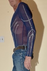 Men’s Sheer Mesh Beaded Shirt Rave Festival Club – Free Ship – Pup Approved!