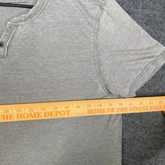 Lucky Brand Mens Venice Burnout Henley Shirt Grey Short Sleeve Size M