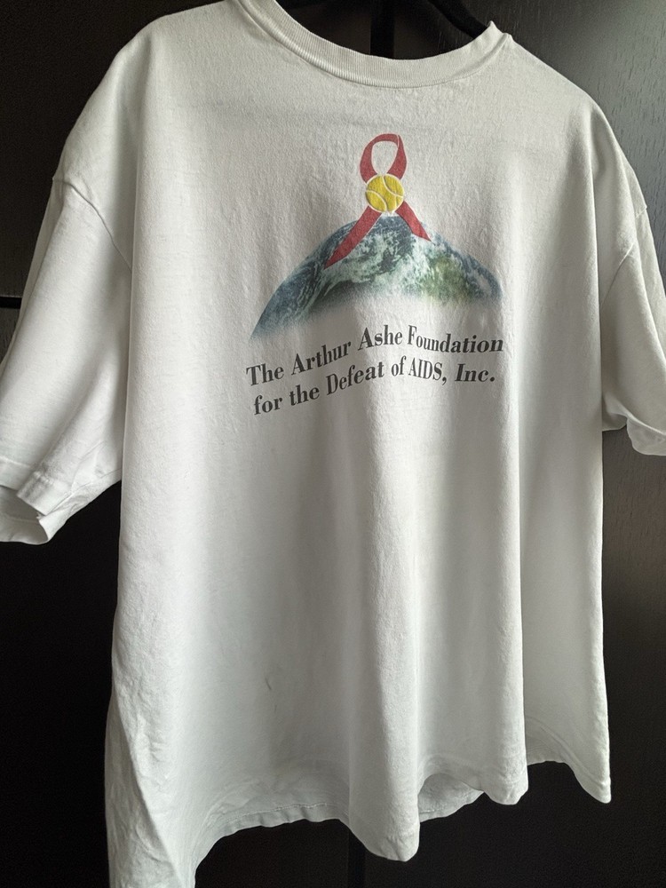 VTG ‘90s Arthur Ashe Defeat of Aids T-Shirt Tee XL USA