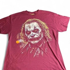 Dynasty Threads Joker Graphic T-Shirt Maroon XL Unisex DC Comics Movie Tee