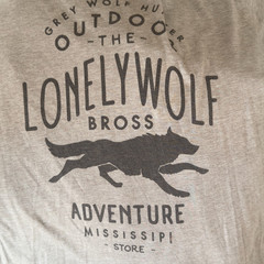 Grey Wolf Tee Shirt Lonely Wolf Bross Adventure Light Brown Size XL Next Level