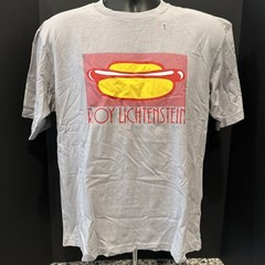 Roy Lichtenstein x UNIQLO UT T-Shirt Hot Dog Mens Size Small Gray Cotton Tee New