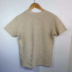 MIDA Unduci Men’s Made in Italy Sand Jacquard Textured Wave Cotton T-Shirt Sz S