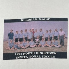 Vtg Hanes XL White T Shirt 1993 North Kingstown Soccer Invitational Made In USA