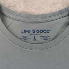 Life is Good T Shirt Coffee Renewable Energy Green Short Sleeve Men Large