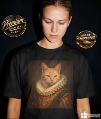 Custom Pet Renaissance Portrait Comfort Tee Personalized Dog Cat Art