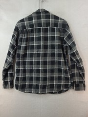Weatherproof Mens Medium Gray Plaid Long Sleeve Button Up Flannel Shirt