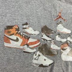 Vintage Nike Air Jordan T-Shirt Men Sz XL Sneaker History Y2K Graphic Tee Gray