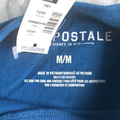 Aeropostle MM T-shirt Teal Raised Letters NEW $24.50