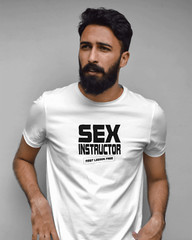 Men’s T-shirt Sex Instructor Funny Gift Novelty Streatwear Modern Cotton Adult