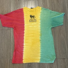 Zion Rootswear Men’s Multicolor Tie-Dye Bob Marley Logo Tee Crew Neck L