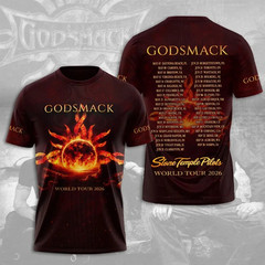 New Godsmack World Tour 2026 3D T-Shirt Polyester All size S-5XL BT2379