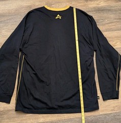 Avirex Shirt 2XL 00s Y2k Yellow Black Long Sleeve Elbow Pads
