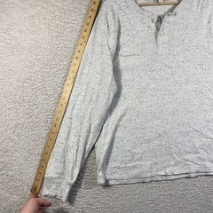 J. Crew Shirt Mens Large Gray Oarsman Heritage Brushed Rib Knit Henley Vintage