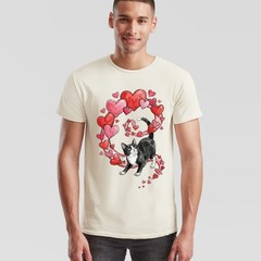 Cat Hearts Lovers Animals Cats Mens T-Shirt Womens Tee Graphic Tee