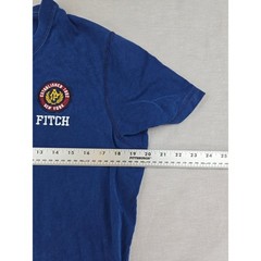 Abercrombie & Fitch Mens Muscle Fit V-Neck T-Shirt Navy Blue Crest Logo Large