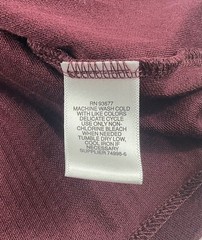 Claiborne Shirt Mens Sz XL Maroon Moisture Wicking V-Neck Ribbed Long Sleeves