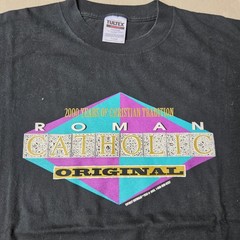 Vintage 90s Catholic Apostle’s Creed Double Sided Tshirt Size XL